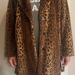 Nine West Leopard Print Coat XXL